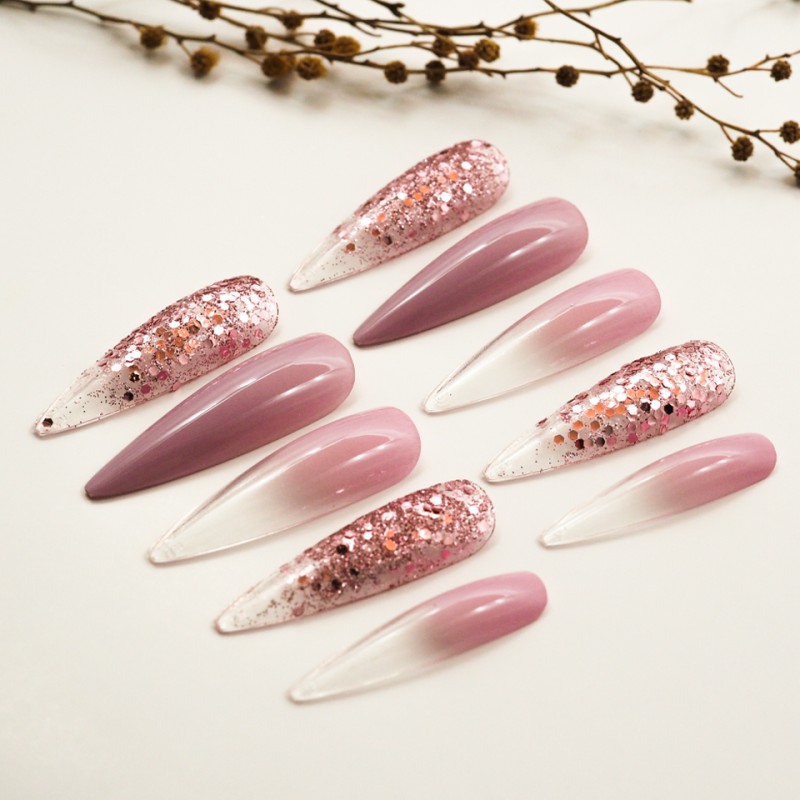 False Nails Factory - Full Cover Ballerina Long Press Artificial