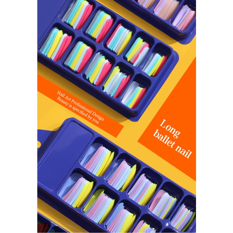 False Nails Factory - Factory Supply 100Pcs Blue PVC Box Ballet