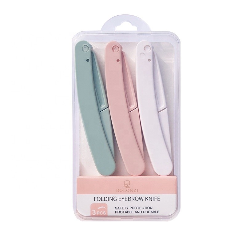 Eyebrow Trimmer Manufacturer - Foldable 3pcs Stainless Steel Kit