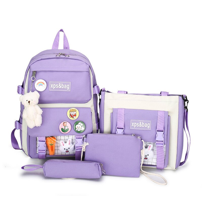 School Backpack Set Factory - 2025 Fashionable 4 PCS Set