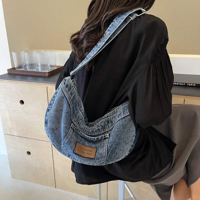 Shoulder Bag Manufacturer - Custom Retro Denim Underarm Bag