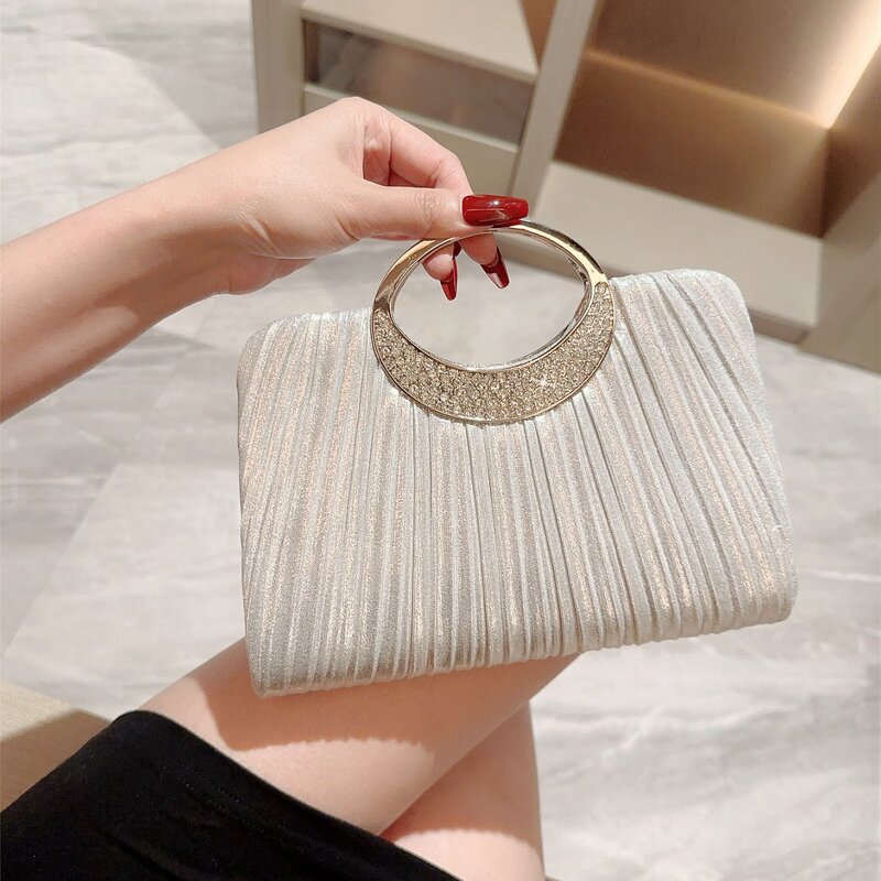 Evening Bag Manufacturer - Pleated Leather Tote Party Bag