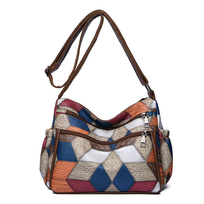Crossbody Bag Manufacturer - Geometric Multi-Layer Zipper Bag