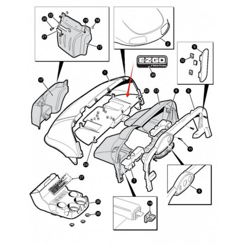 Golf Cart Dash Board Factory - Protect Shield for EZGO RXV 2008-2015