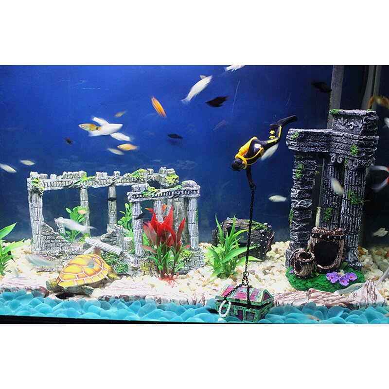 Fish Tank Decor Factory - Treasure Frogman Shipwreck Decor