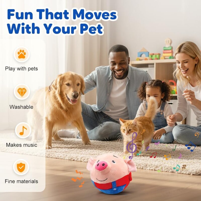 Dog Toys Manufacturer - Interactive Moving Pig Plush Toy