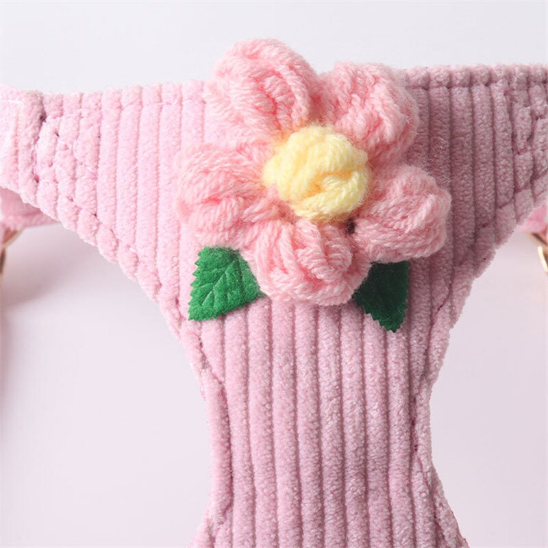 Pet Harness Set Factory - Corduroy Small Dog Cat Set