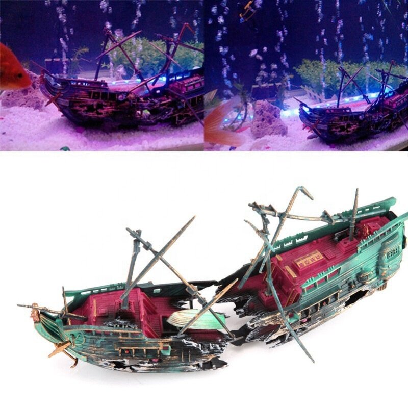 Fish Tank Decor Factory - Treasure Frogman Shipwreck Decor