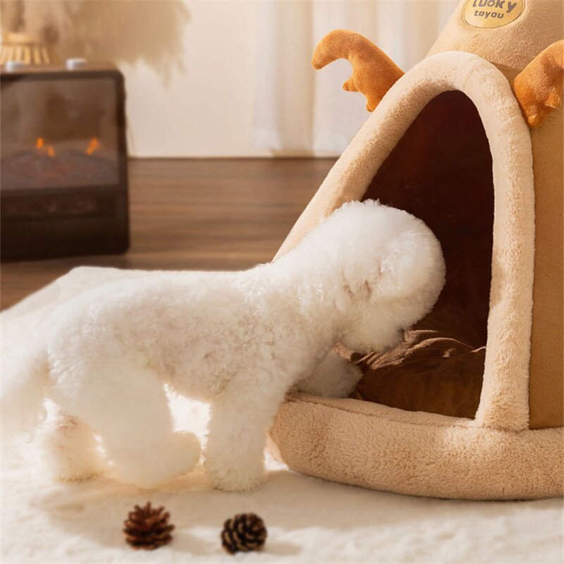Pet Bed Factory - Warm Elk Christmas Tent Cave