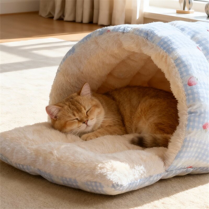 Cat Bed Manufacturer - Semi Enclosed Plush Winter Nest
