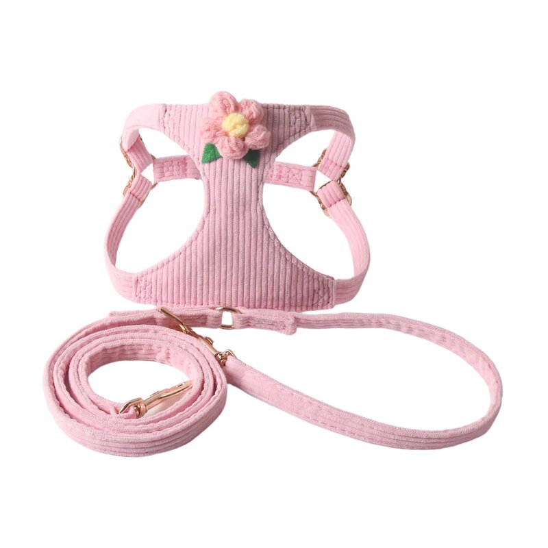 Pet Harness Set Factory - Corduroy Small Dog Cat Set