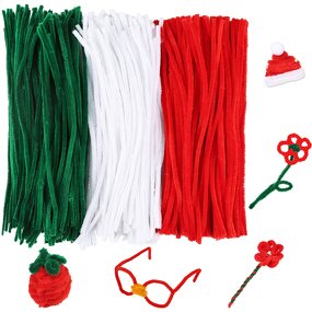 Pipe Cleaners Factory - DIY Christmas Red Green White Chenille Stems