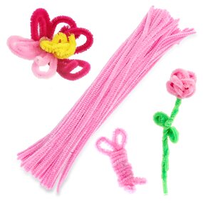 Pipe Cleaners Factory - High Quality DIY 100pcs Pink Chenille Stems