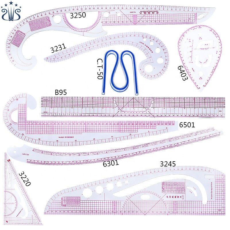 Sewing Ruler Set Factory - 360 Degree Bend Armhole Curve Ruler Set