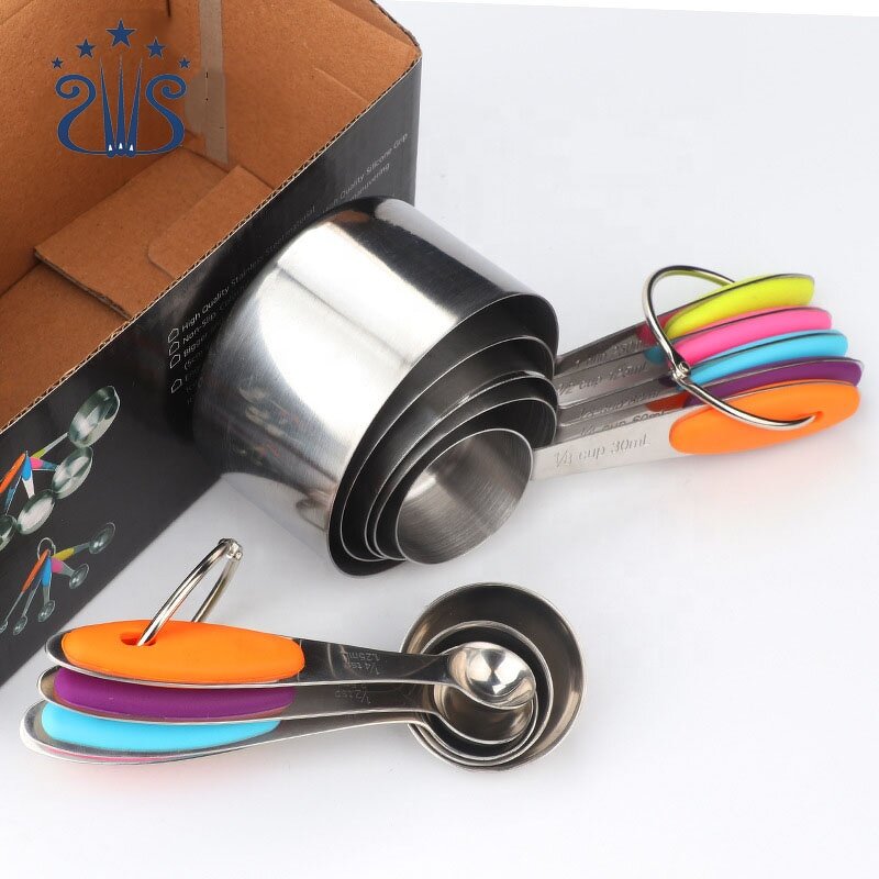 Measuring Cup Set Factory - Stainless Steel with Silicone Grips Baking