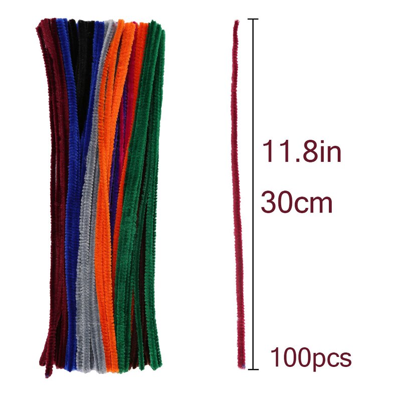 Pipe Cleaners Factory - 100pcs Dark Brown Fuzzy Craft Stem for DIY