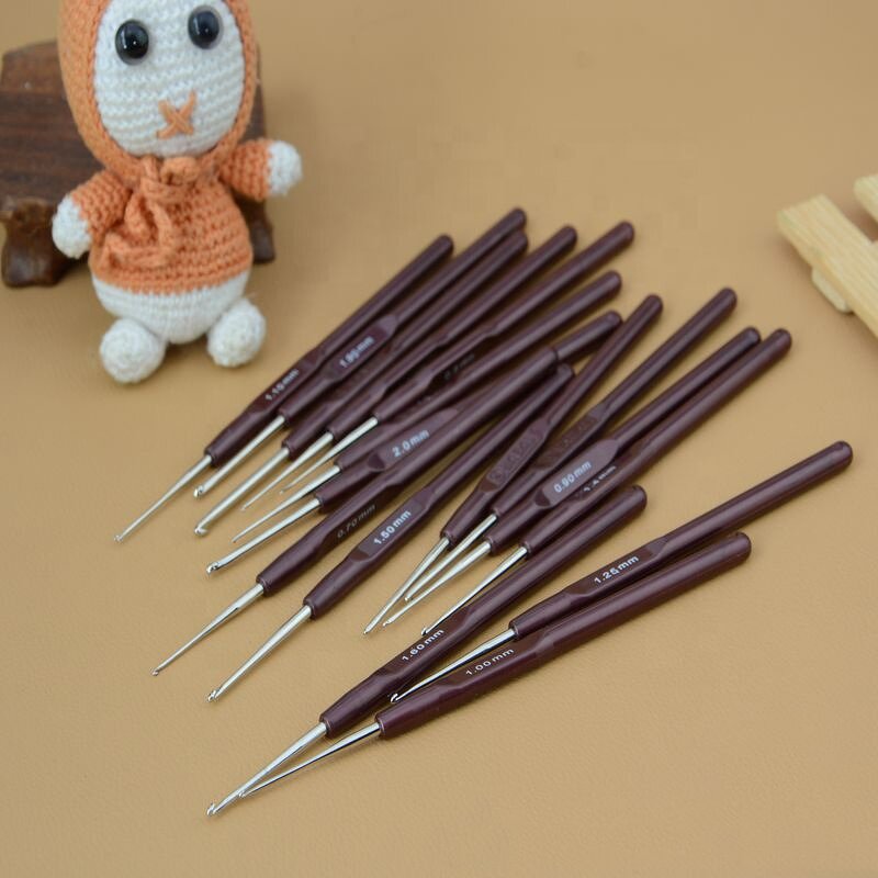 Crochet Hook Set Factory - 16pcs SKC Brown Fine Knitting Needles Set