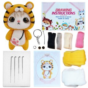 Needle Felting Kit Factory - Hot Popular Lovely Tiger Felt Craft Kit