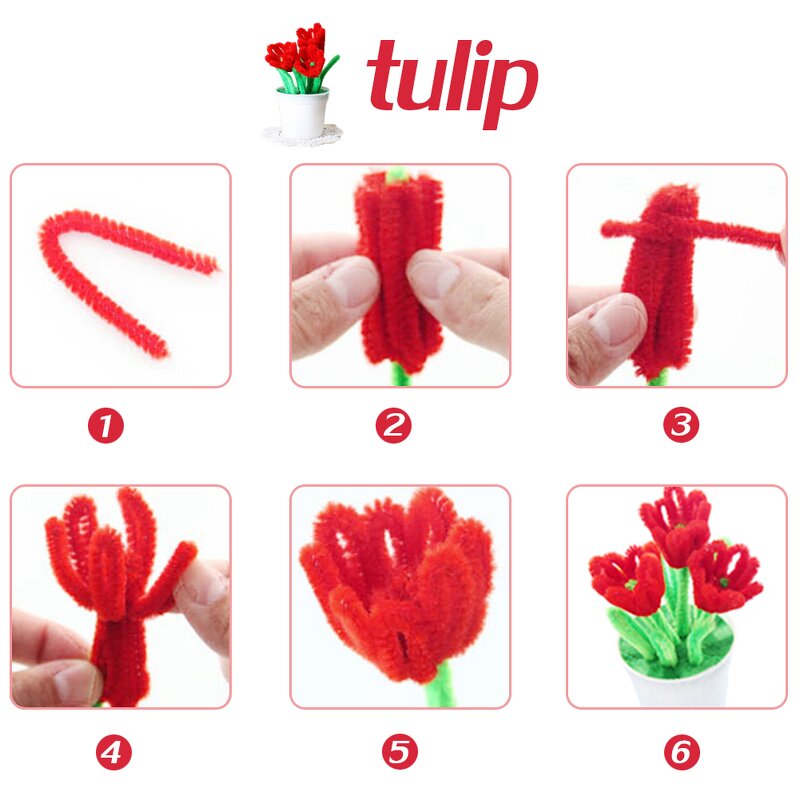 Pipe Cleaners Factory - New Arrival DIY Tree Christmas Red Pipe Cleaners