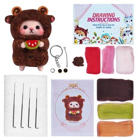 Needle Felting Kit Factory - DIY Craft Sheep Series Brown Wool Kit