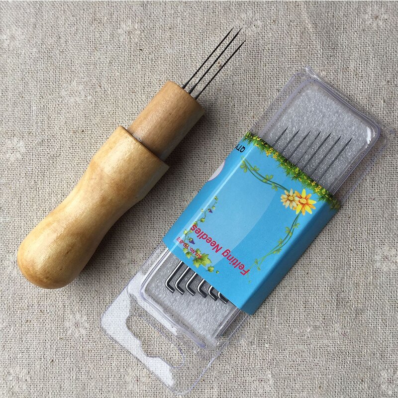 Felting Needles Factory - 3 Needles Poke Wood Handle Felting Tools