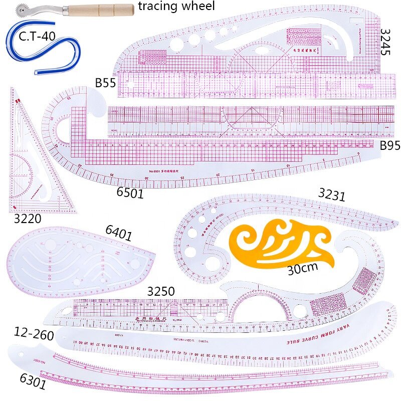 Sewing Ruler Set Factory - Plastic Scale Curve Cloud Template Ruler