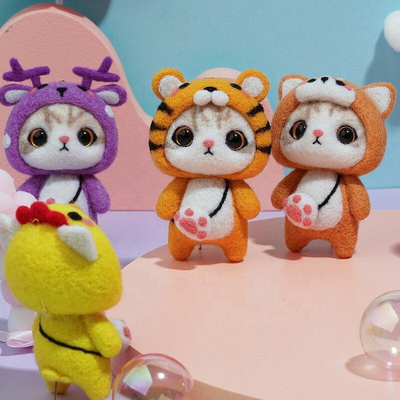 Needle Felting Kit Factory - Hot Popular Lovely Tiger Felt Craft Kit