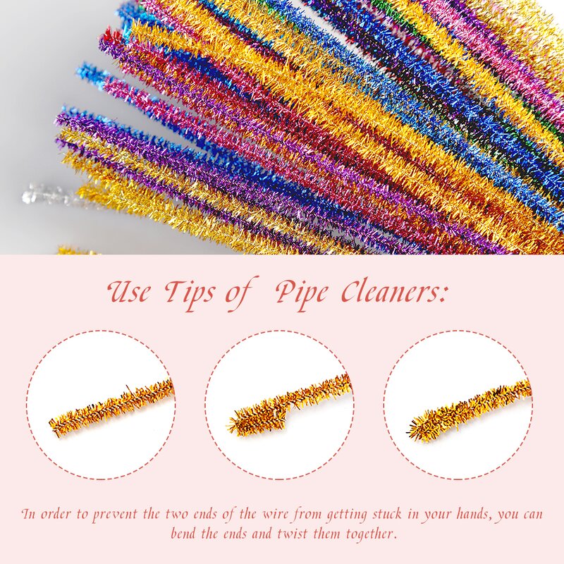 Pipe Cleaners Factory - 100pcs Glitter Christmas Tree Chenille Stems