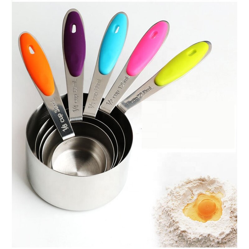 Measuring Cup Set Factory - Stainless Steel with Silicone Grips Baking