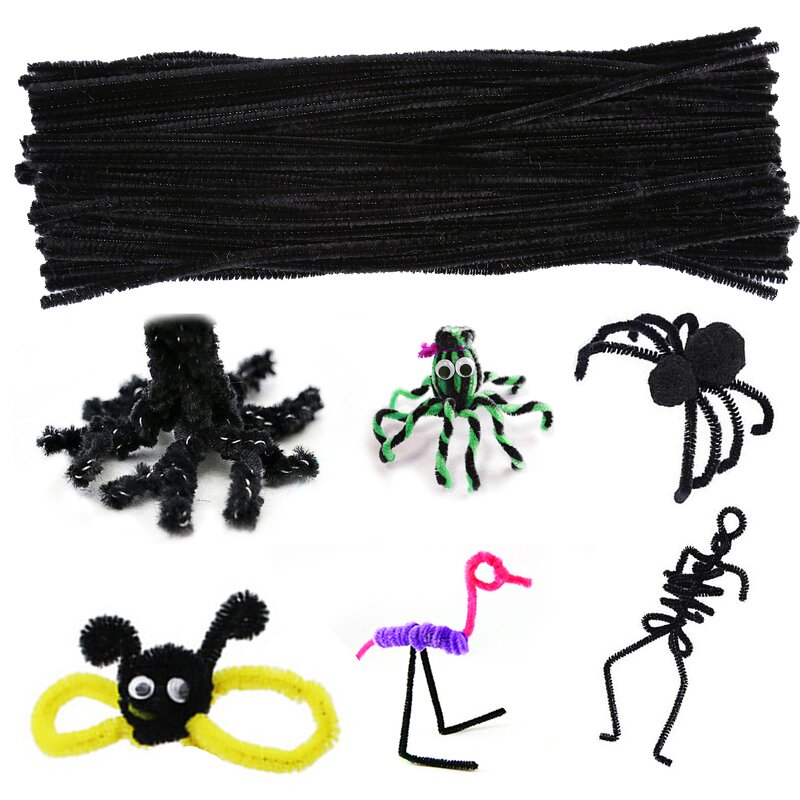 Pipe Cleaners Factory - 100pcs Black Pipe Cleaners for DIY Crafts