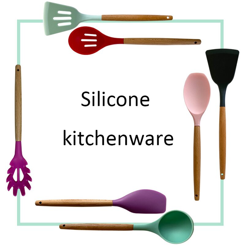 Kitchenware Set Factory - Hot Sale Wooden Handle Silicone Non-stick Set