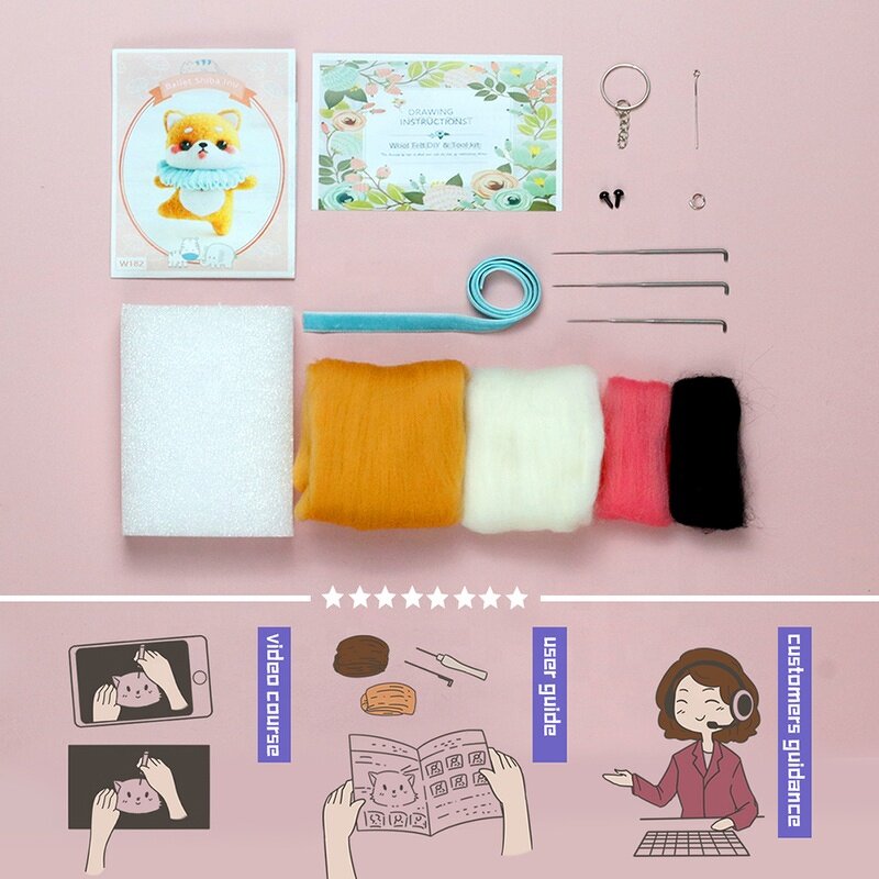 Needle Felting Kits Factory - Hot Selling Ballet Elk Wool Felt for Beginners