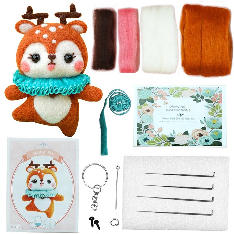 Needle Felting Kits Factory - Hot Selling Ballet Elk Wool Felt for Beginners