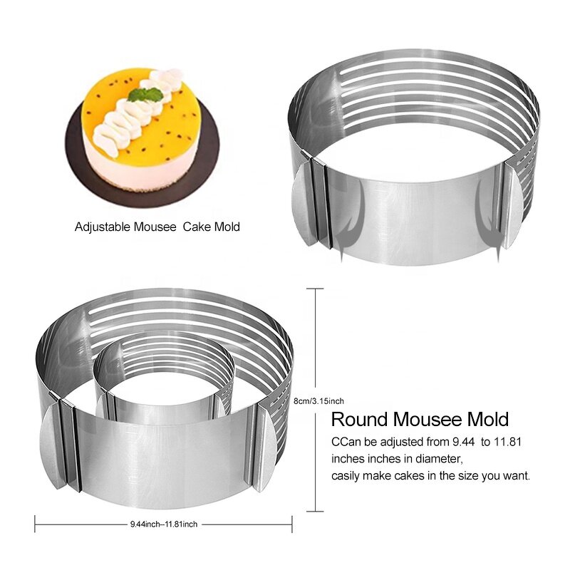 Cake Mold Factory - Large Stainless Steel Layered Mousse Ring Bakery