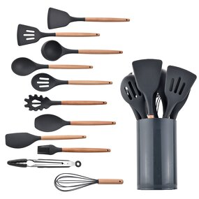 Silicone Spatula Set Factory - 11pcs Non-stick Pan Kitchenware with Handle