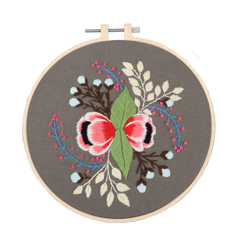 Embroidery Kit Factory - Flower Pattern Embroidery Set Needlework Kit