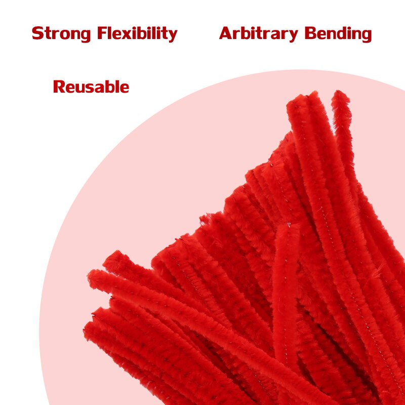 Pipe Cleaners Factory - New Arrival DIY Tree Christmas Red Pipe Cleaners