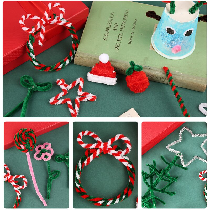 Pipe Cleaners Factory - DIY Christmas Red Green White Chenille Stems