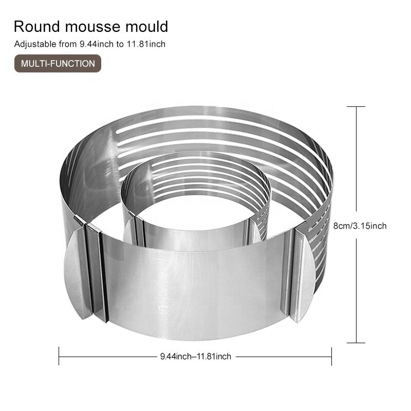 Cake Mold Factory - Large Stainless Steel Layered Mousse Ring Bakery