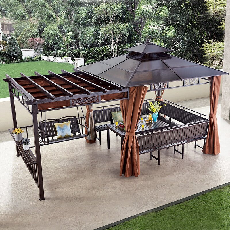 Metal Gazebo Tent Factory - Heavy Duty Double Top Waterproof Tent