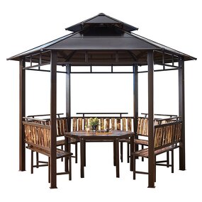 Outdoor Gazebo Factory - Heavy Duty Double Roof Sun Shade Canopy