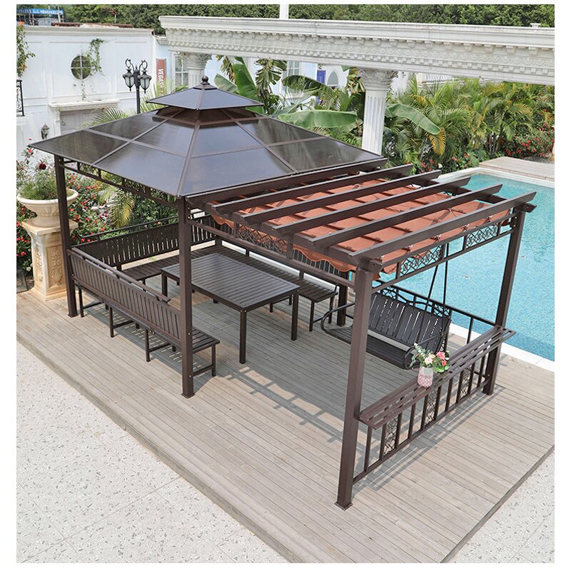 Metal Gazebo Tent Factory - Heavy Duty Double Top Waterproof Tent