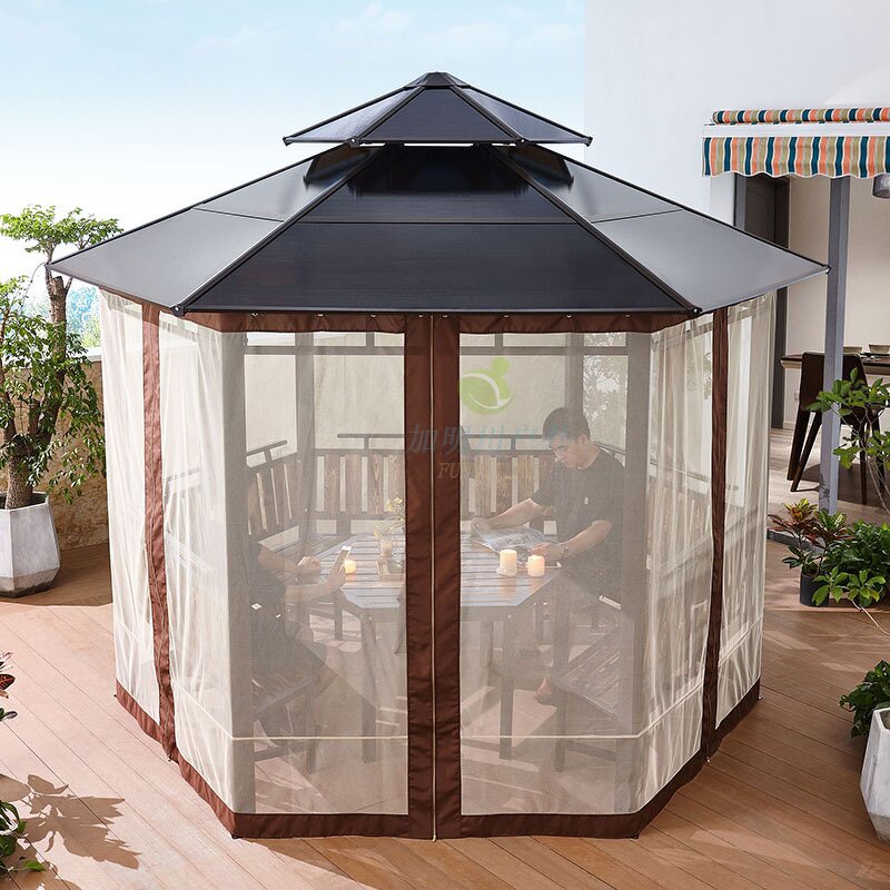 Outdoor Gazebo Factory - Heavy Duty Double Roof Sun Shade Canopy