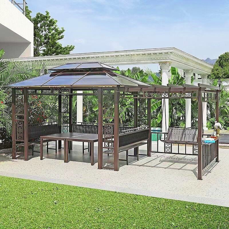 Metal Gazebo Tent Factory - Heavy Duty Double Top Waterproof Tent
