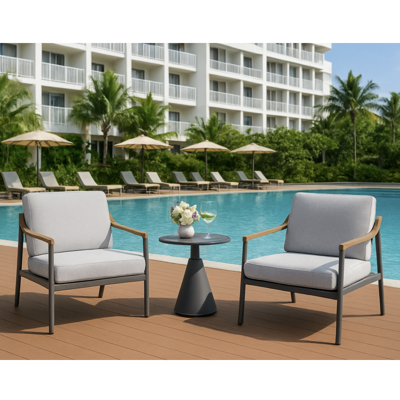 Outdoor Lounge Set Manufacturer - Luxury Aluminum Chair Table Set