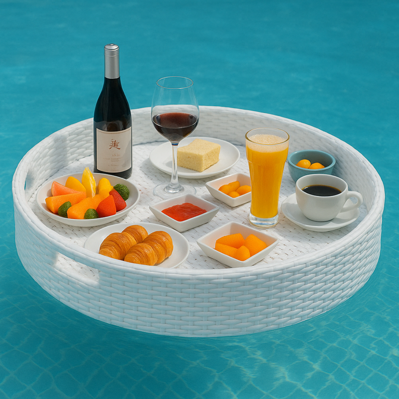 Floating Tray Factory - Direct Round Waterproof PE Rattan Tray