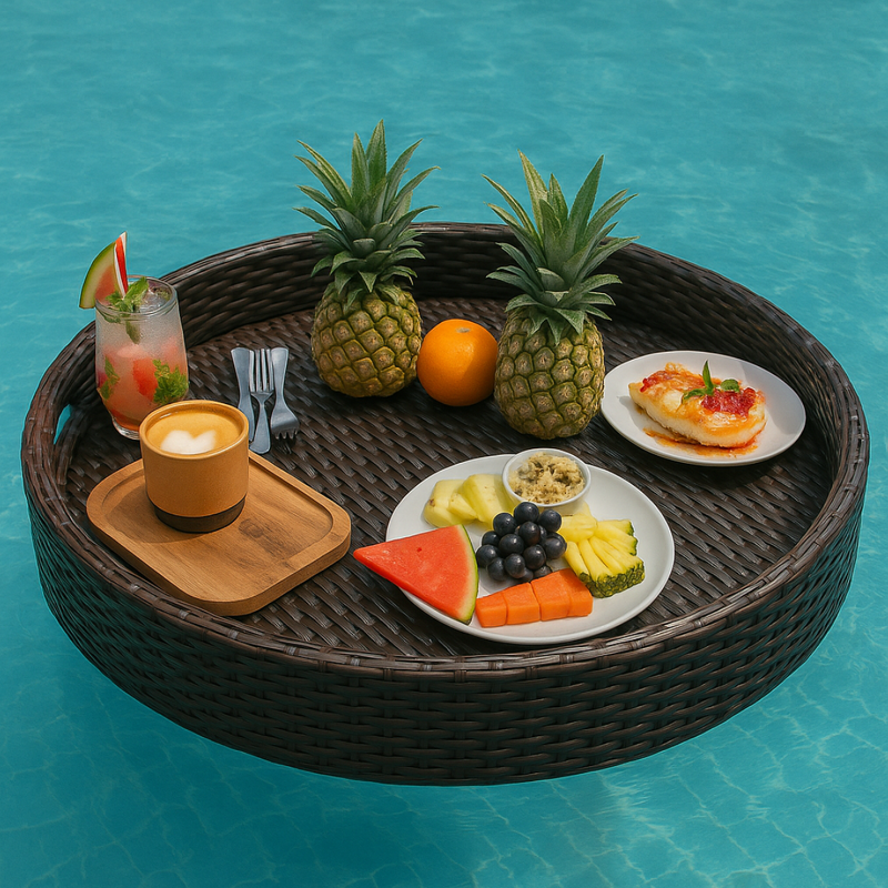 Floating Tray Factory - Rattan Swimming Pool Breakfast Tray