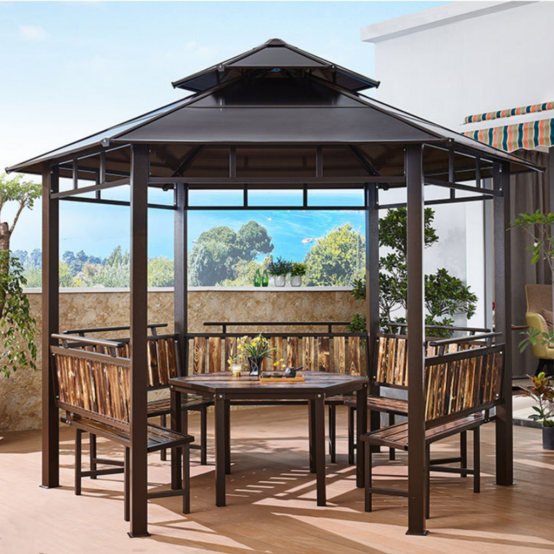 Outdoor Gazebo Factory - Heavy Duty Double Roof Sun Shade Canopy