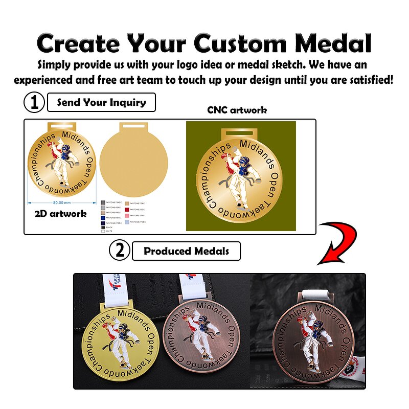 Martial Arts Medal Manufacturer - Custom Jiu Jitsu Taekwondo Medal