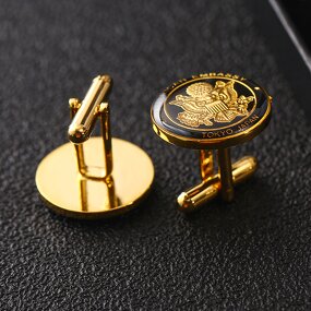 Cufflinks Manufacturer - Wholesale Gold Plated Epoxy Cufflinks